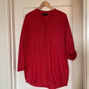 Linen Tunic Length Blouse